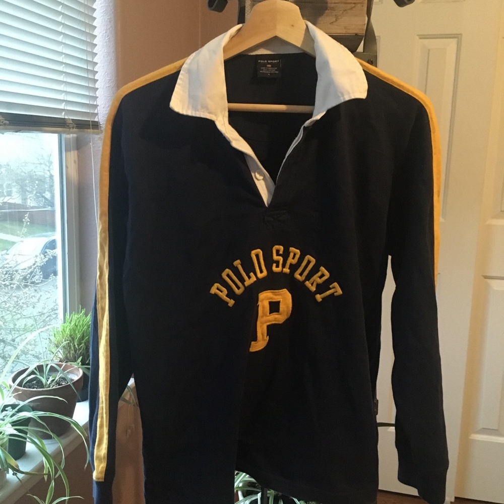 Polo Ralph Lauren long sleeve navy and yellow